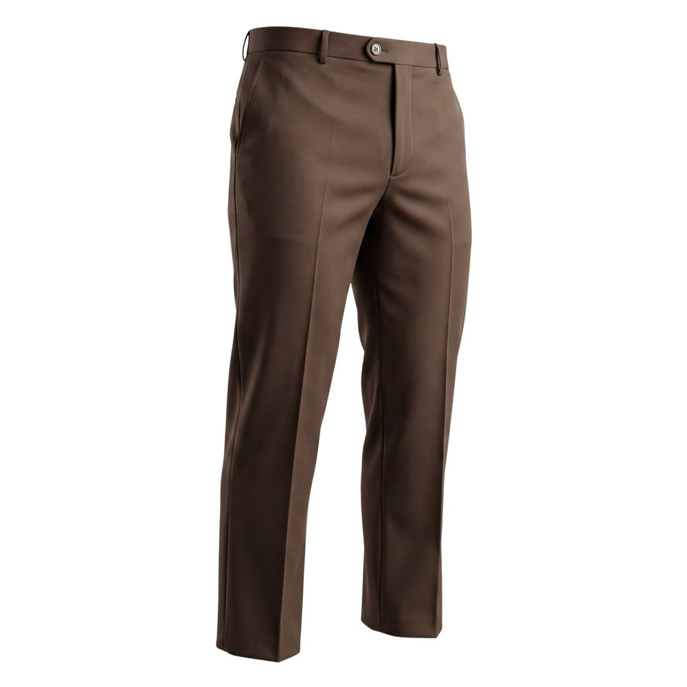 Haband Mens Brown Flat Front Dress Pants Straight Leg Trousers 37x28